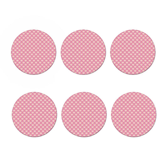 Chicken Love Emoji Pattern Print Coaster Set