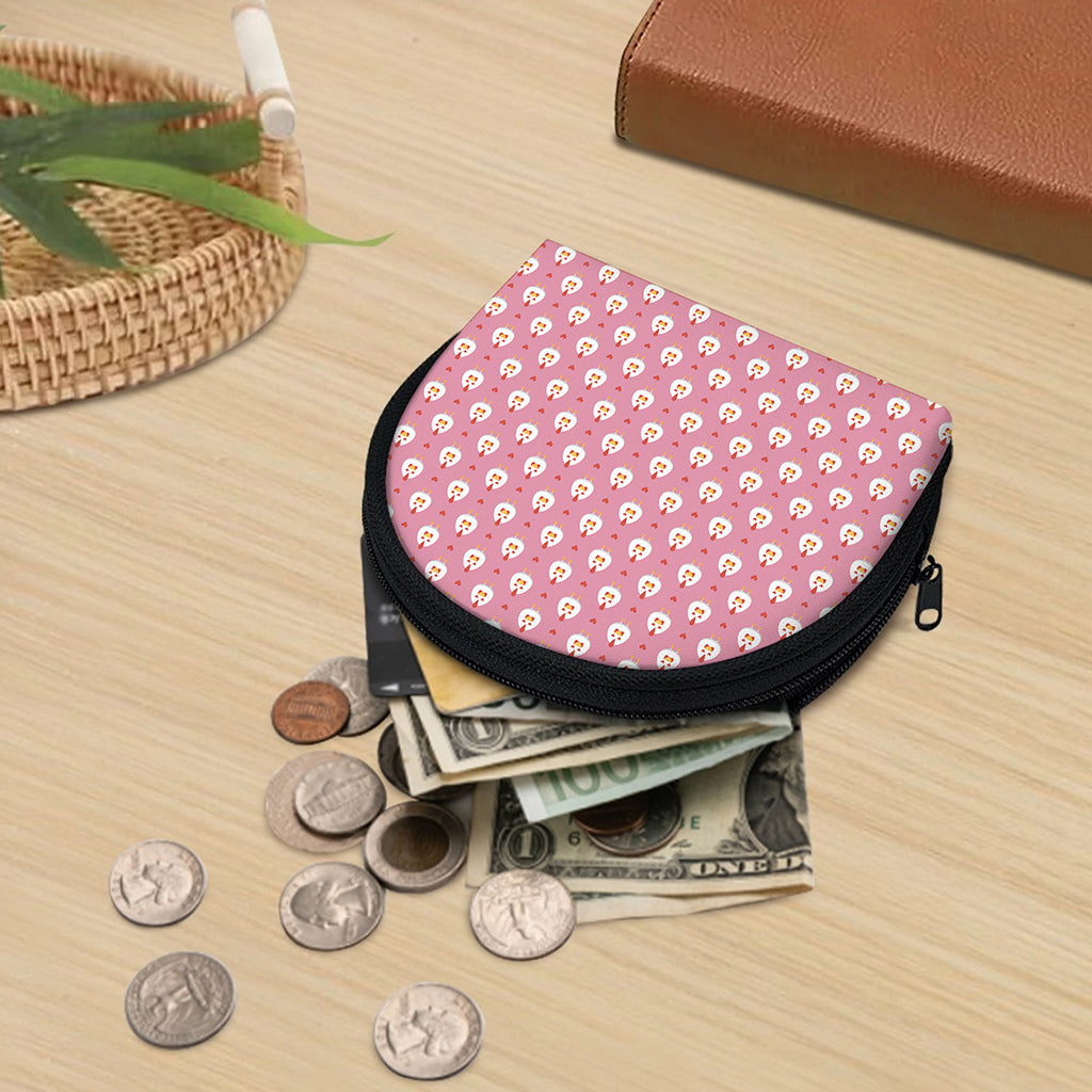 Chicken Love Emoji Pattern Print Coin Purse