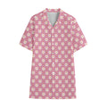 Chicken Love Emoji Pattern Print Cotton Hawaiian Shirt
