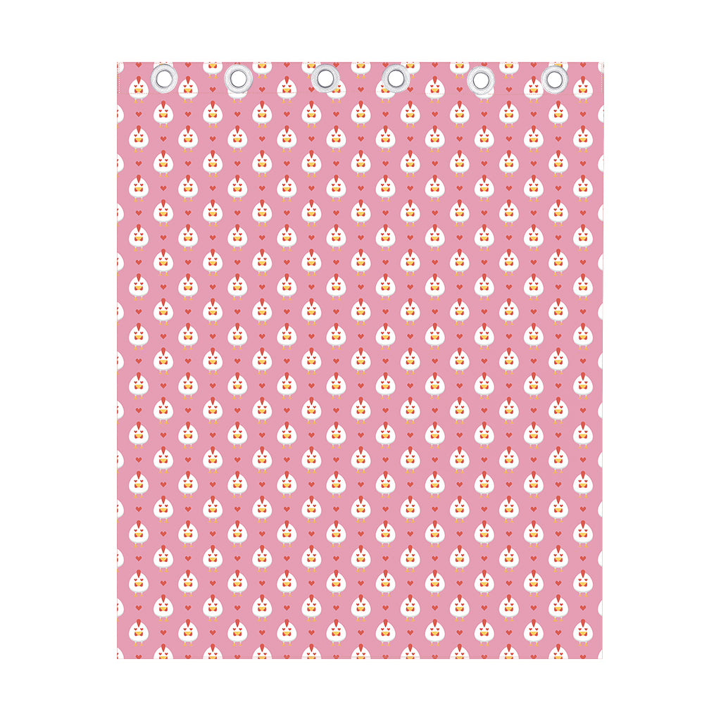 Chicken Love Emoji Pattern Print Curtain
