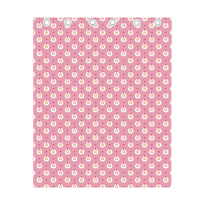Chicken Love Emoji Pattern Print Curtain