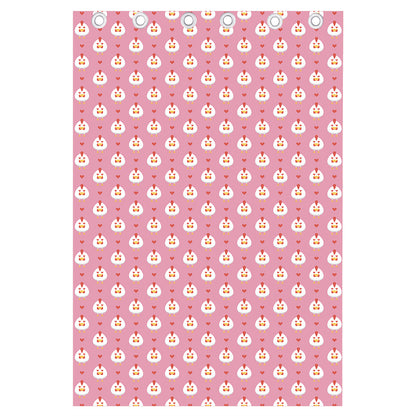 Chicken Love Emoji Pattern Print Curtain