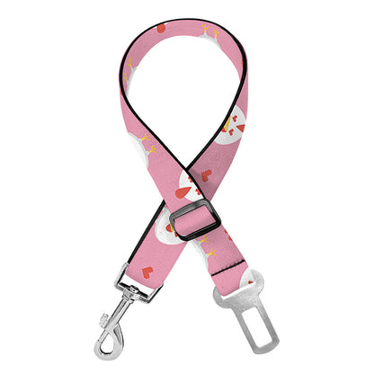 Chicken Love Emoji Pattern Print Dog Seat Belt