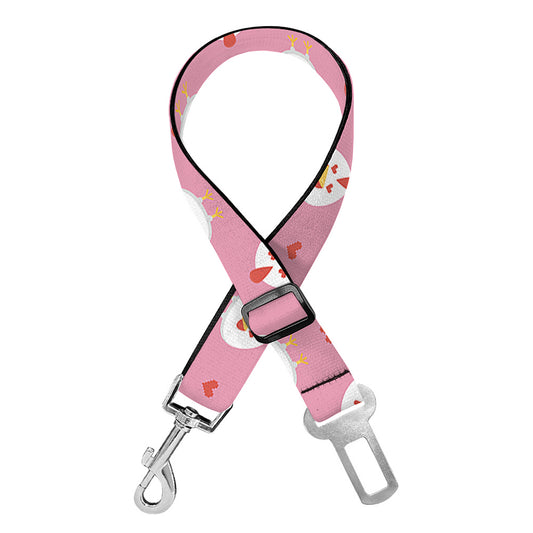 Chicken Love Emoji Pattern Print Dog Seat Belt