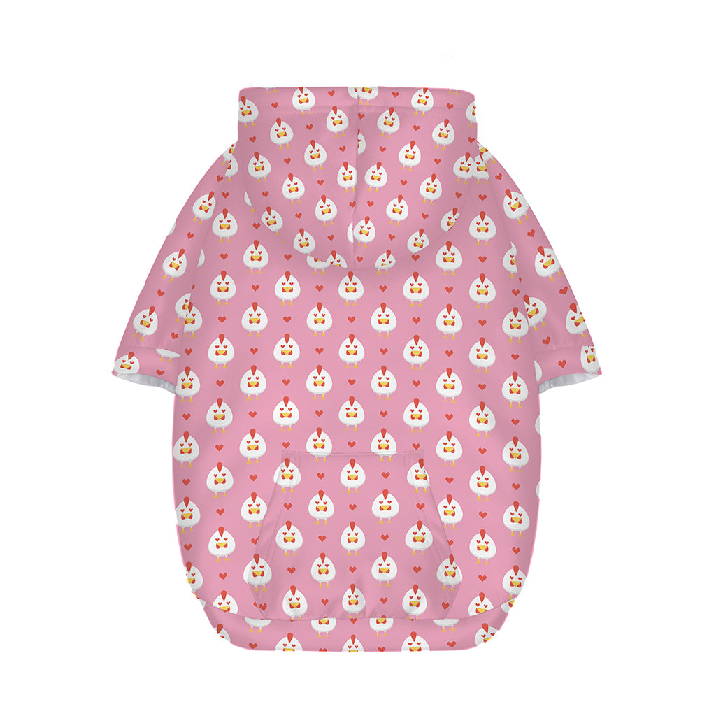 Chicken Love Emoji Pattern Print Dog Zip Up Hoodie