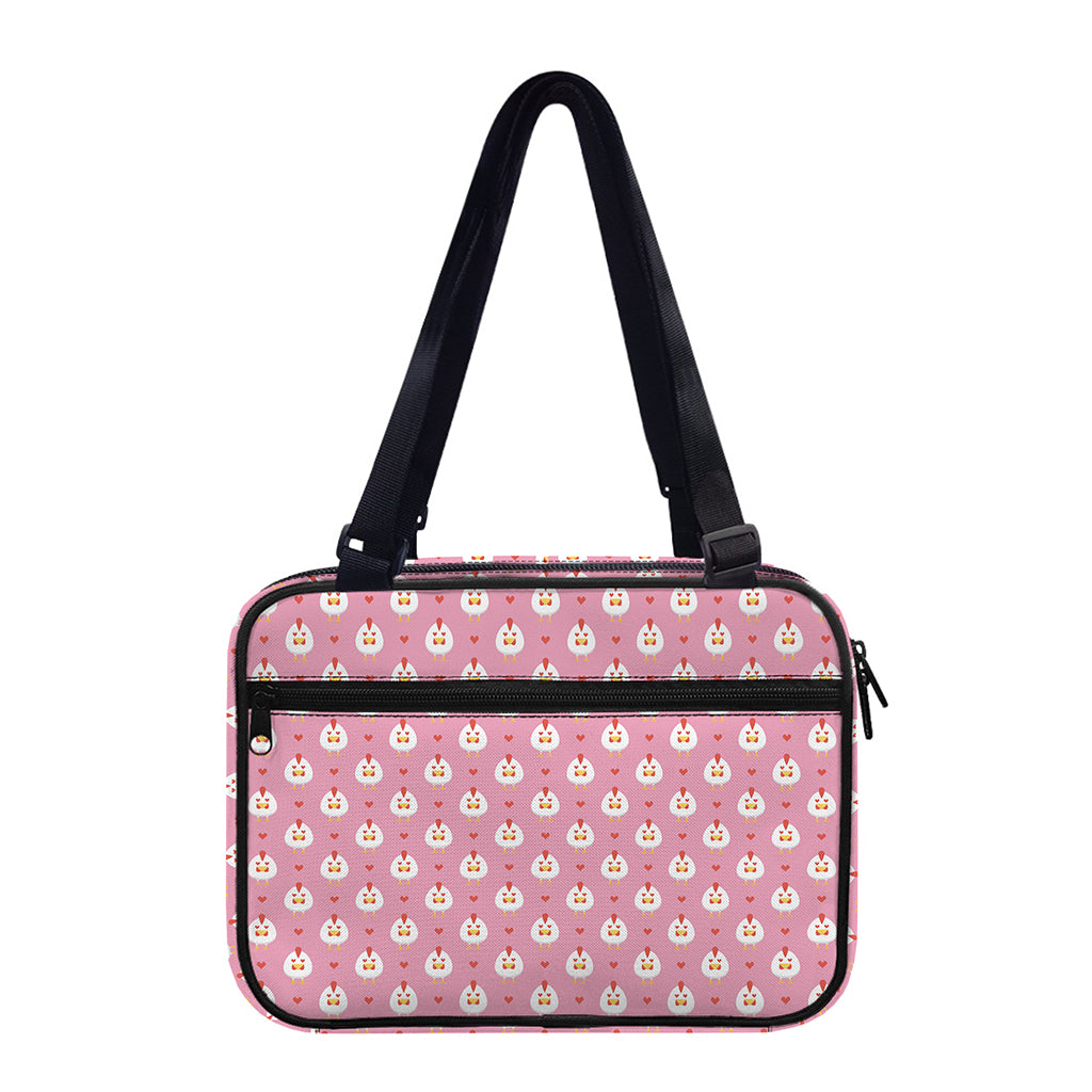 Chicken Love Emoji Pattern Print Double Strap Bible Bag