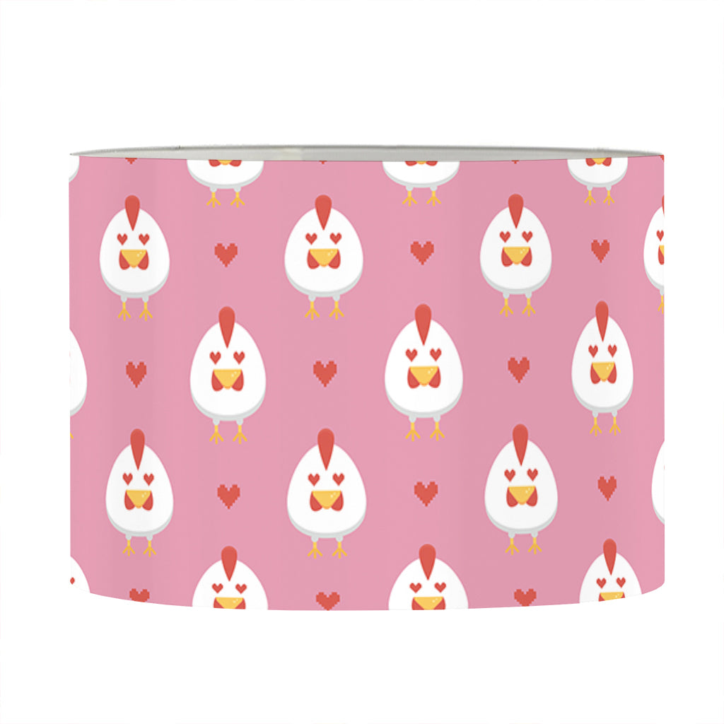 Chicken Love Emoji Pattern Print Drum Lamp Shade