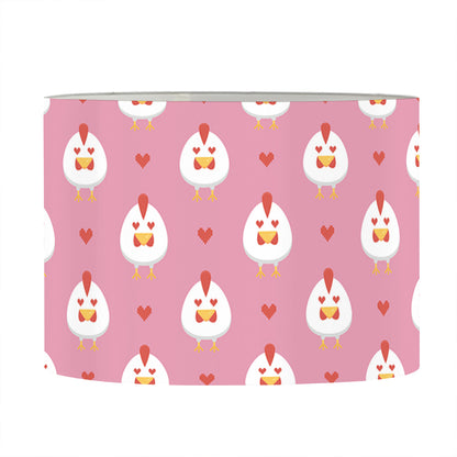 Chicken Love Emoji Pattern Print Drum Lamp Shade