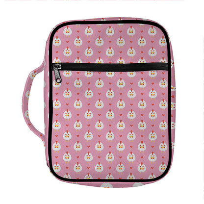 Chicken Love Emoji Pattern Print Front Pocket Bible Bag