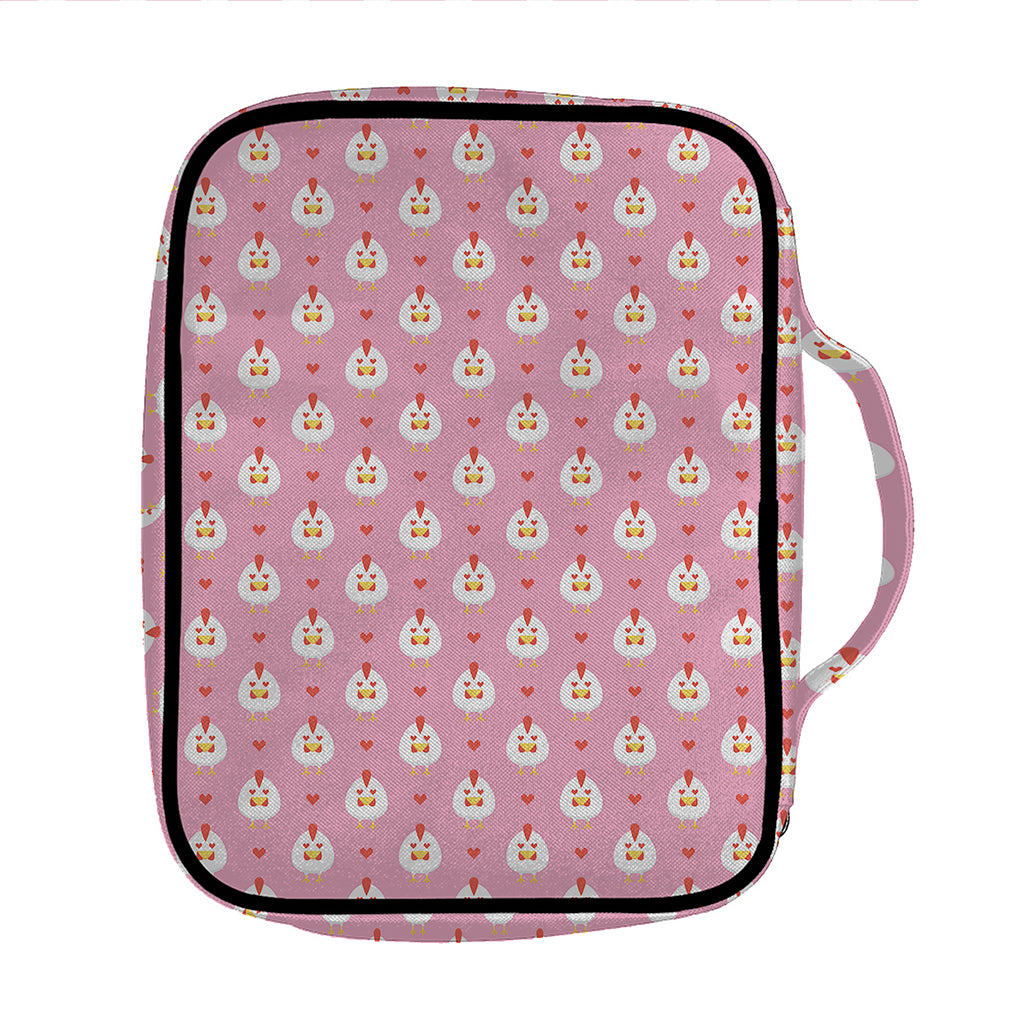 Chicken Love Emoji Pattern Print Front Pocket Bible Bag