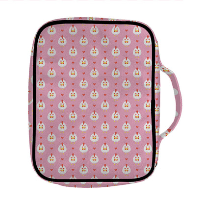 Chicken Love Emoji Pattern Print Front Pocket Bible Bag