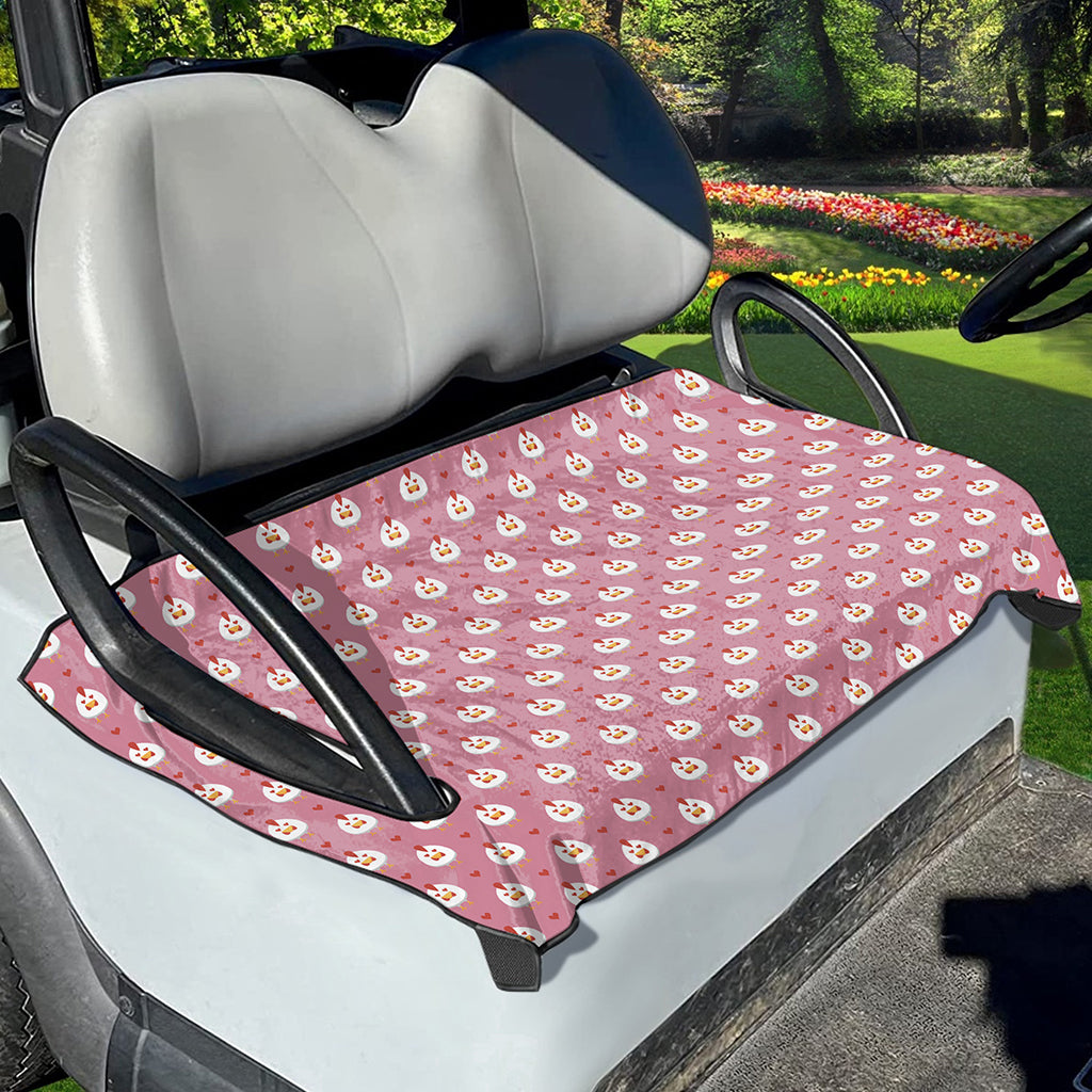 Chicken Love Emoji Pattern Print Golf Cart Seat Cover