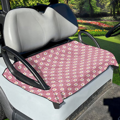 Chicken Love Emoji Pattern Print Golf Cart Seat Cover