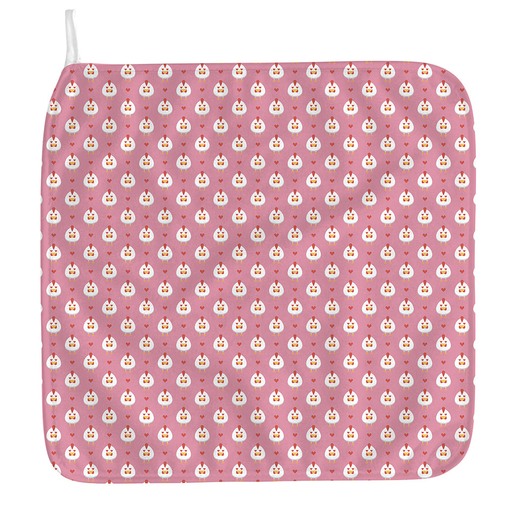 Chicken Love Emoji Pattern Print Hand Towel