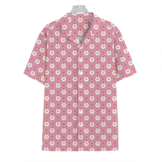 Chicken Love Emoji Pattern Print Hawaiian Shirt