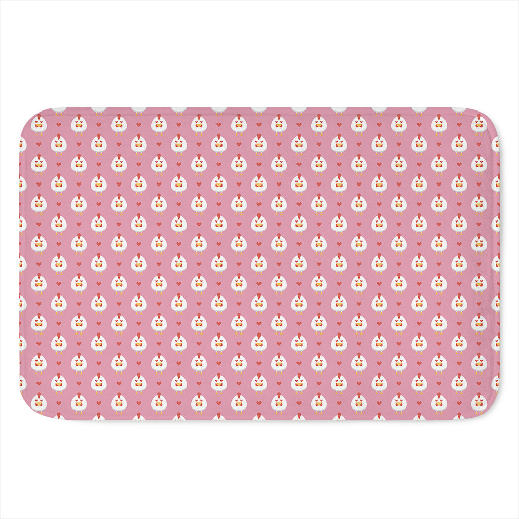 Chicken Love Emoji Pattern Print Indoor Door Mat