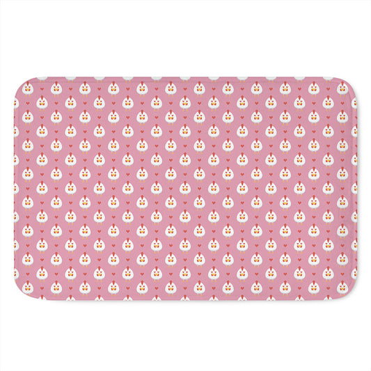 Chicken Love Emoji Pattern Print Indoor Door Mat