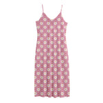 Chicken Love Emoji Pattern Print Jersey Midi Cami Dress