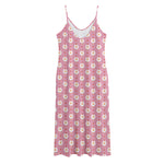 Chicken Love Emoji Pattern Print Jersey Midi Cami Dress