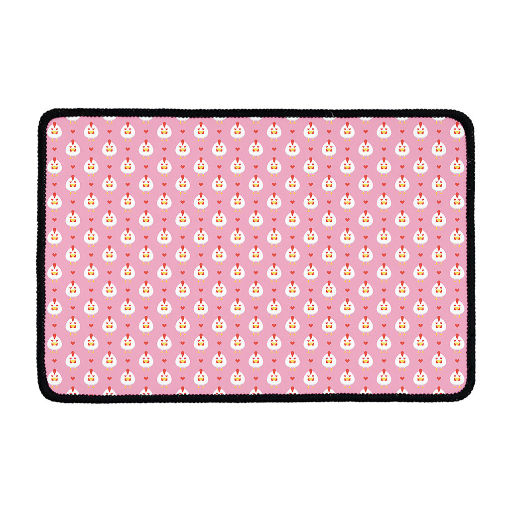Chicken Love Emoji Pattern Print Kitchen Mat