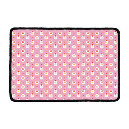Chicken Love Emoji Pattern Print Kitchen Mat