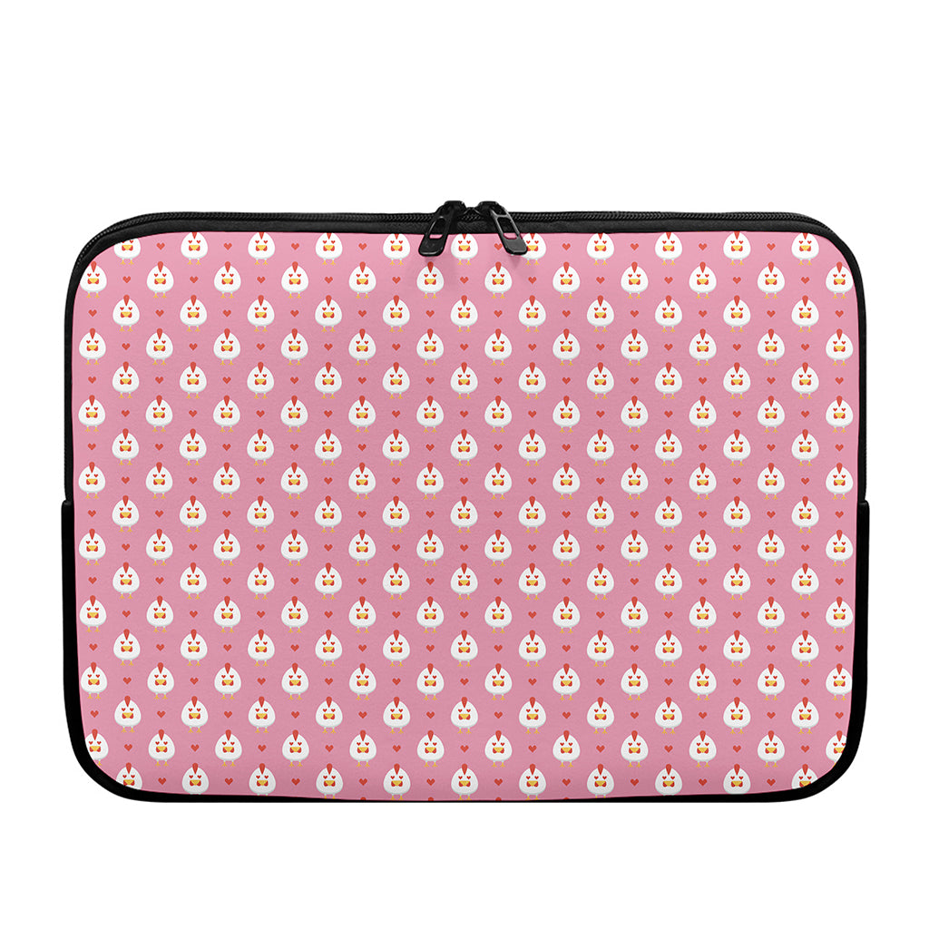 Chicken Love Emoji Pattern Print Laptop Sleeve