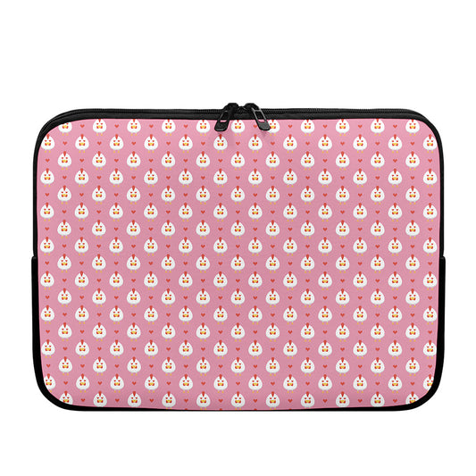 Chicken Love Emoji Pattern Print Laptop Sleeve