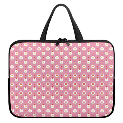 Chicken Love Emoji Pattern Print Laptop Sleeve With Handle