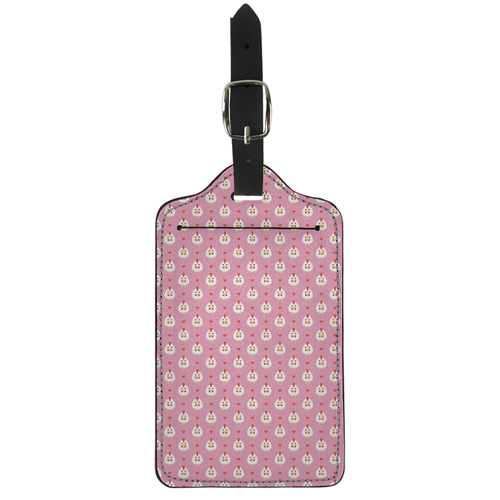 Chicken Love Emoji Pattern Print Luggage Tag
