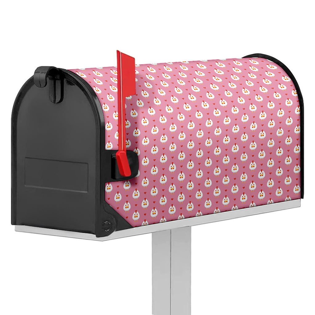 Chicken Love Emoji Pattern Print Mailbox Cover