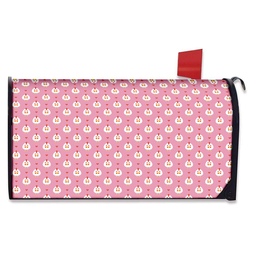 Chicken Love Emoji Pattern Print Mailbox Cover