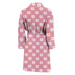 Chicken Love Emoji Pattern Print Men's Bathrobe