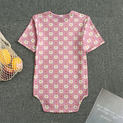 Chicken Love Emoji Pattern Print Men's Bodysuit