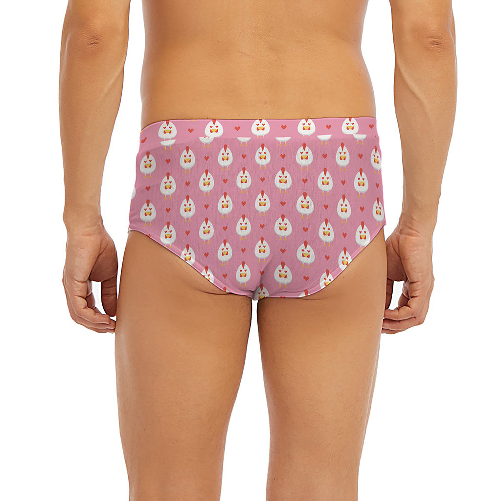 Chicken Love Emoji Pattern Print Men's Briefs