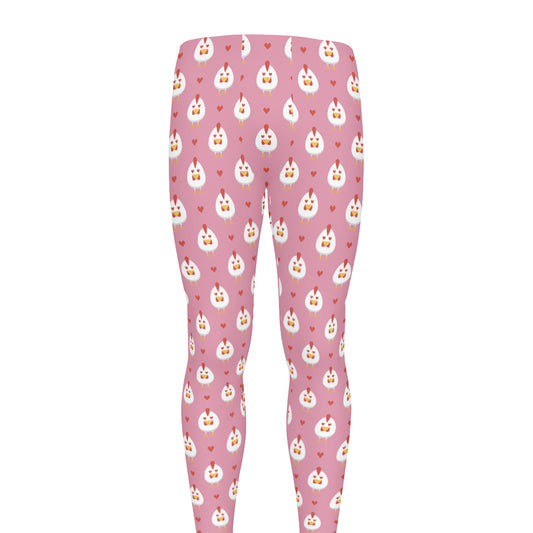 Chicken Love Emoji Pattern Print Men's leggings