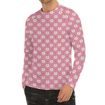 Chicken Love Emoji Pattern Print Men's Long Sleeve Rash Guard
