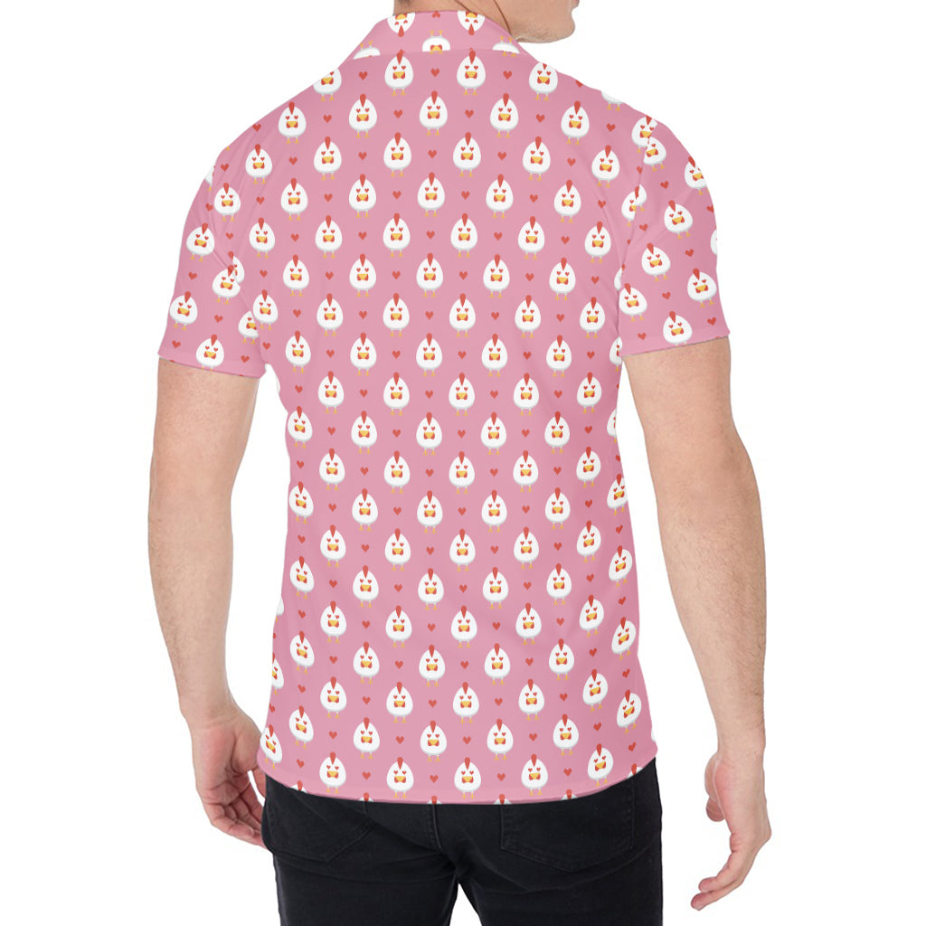 Chicken Love Emoji Pattern Print Men's Shirt