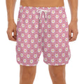 Chicken Love Emoji Pattern Print Men's Split Running Shorts