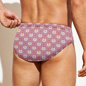 Chicken Love Emoji Pattern Print Men's Swim Briefs