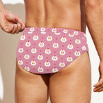 Chicken Love Emoji Pattern Print Men's Swim Briefs