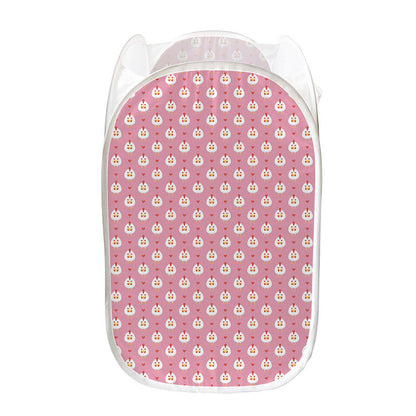 Chicken Love Emoji Pattern Print Mesh Laundry Hamper