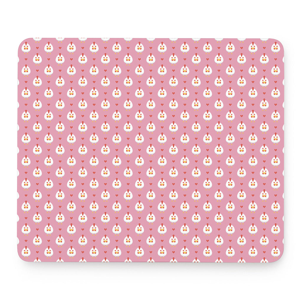 Chicken Love Emoji Pattern Print Mouse Pad