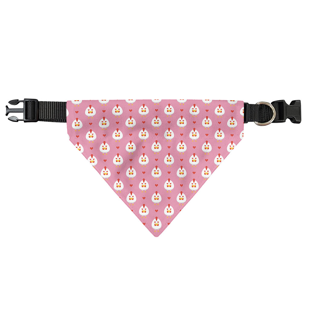 Chicken Love Emoji Pattern Print Over The Collar Dog Bandana