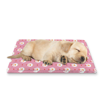 Chicken Love Emoji Pattern Print Pet Cooling Mat Cover