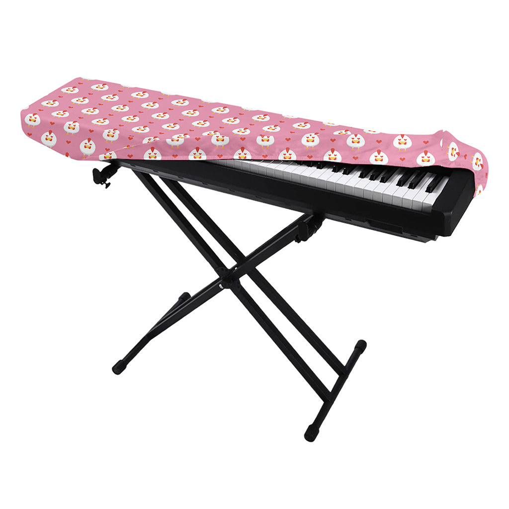 Chicken Love Emoji Pattern Print Piano Keyboard Cover