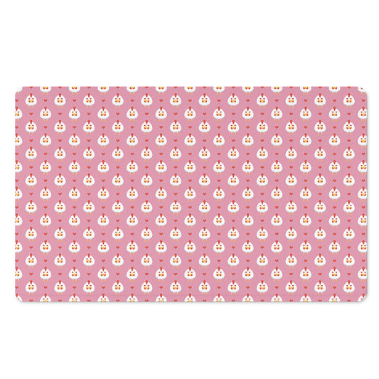 Chicken Love Emoji Pattern Print Polyester Doormat