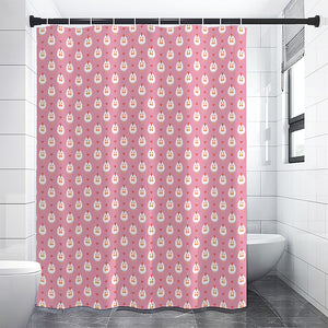 Chicken Love Emoji Pattern Print Premium Shower Curtain