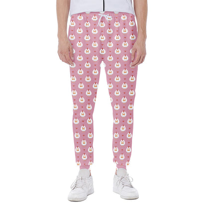 Chicken Love Emoji Pattern Print Scuba Joggers
