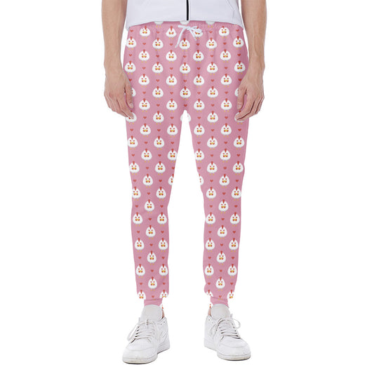 Chicken Love Emoji Pattern Print Scuba Joggers