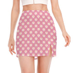 Chicken Love Emoji Pattern Print Side Slit Mini Skirt